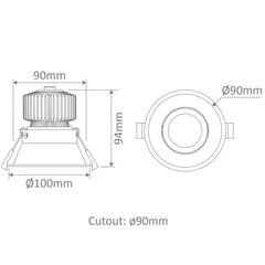 Domus Lighting LED Downlights Domus Deep-13-Trio - 13W Led Tri-Colour Dimmable Deepset Tiltable Led Downlight 240V Lights-For-You