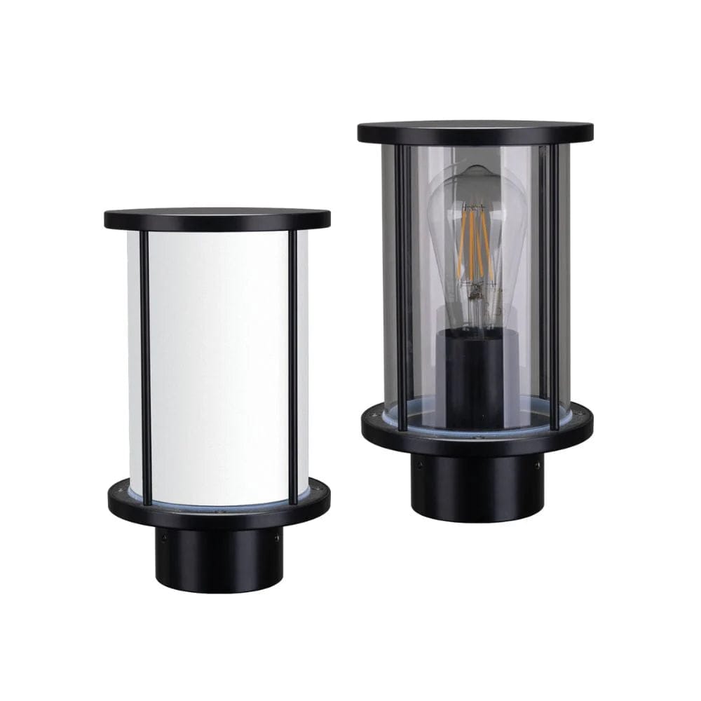 Domus Lighting Lighting Domus BL-400 - Cylindrical Bollard Head Garden Light Black - Clear/Frost Lights-For-You 10670