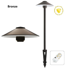 Domus Lighting Lighting Domus DUSK-PATH-L - 4W 12V DC LED Tri-Colour G4 Replaceable Exterior Large Hooded Spike Path Light IP65 Solid Brass - DRIVER REQUIRED Lights-For-You 19102