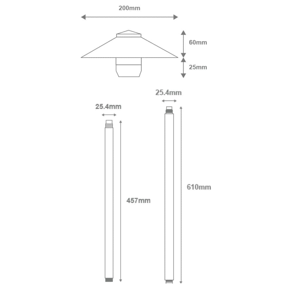 Domus Lighting Lighting Domus DUSK-PATH-L - 4W 12V DC LED Tri-Colour G4 Replaceable Exterior Large Hooded Spike Path Light IP65 Solid Brass - DRIVER REQUIRED Lights-For-You