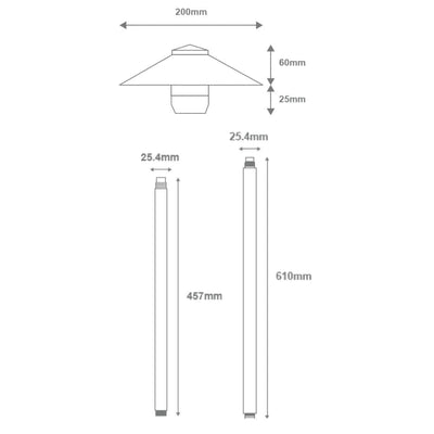Domus Lighting Lighting Domus DUSK-PATH-L - 4W 12V DC LED Tri-Colour G4 Replaceable Exterior Large Hooded Spike Path Light IP65 Solid Brass - DRIVER REQUIRED Lights-For-You