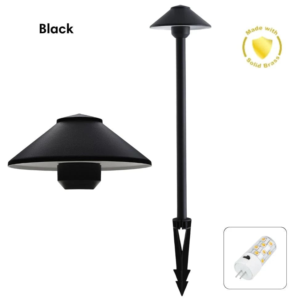 Domus Lighting Lighting Domus DUSK-PATH-M - 4W 12V DC LED Tri-Colour G4 Replaceable Exterior Medium Hooded Spike Path Light IP65 Solid Brass - DRIVER REQUIRED Lights-For-You 19109