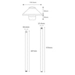 Domus Lighting Lighting Domus DUSK-PATH-M - 4W 12V DC LED Tri-Colour G4 Replaceable Exterior Medium Hooded Spike Path Light IP65 Solid Brass - DRIVER REQUIRED Lights-For-You