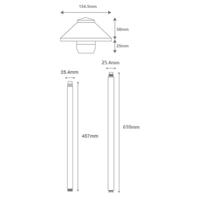 Domus Lighting Lighting Domus DUSK-PATH-M - 4W 12V DC LED Tri-Colour G4 Replaceable Exterior Medium Hooded Spike Path Light IP65 Solid Brass - DRIVER REQUIRED Lights-For-You