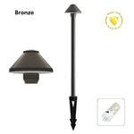 Domus Lighting Lighting Domus DUSK-PATH-S - 4W 12V DC LED Tri-Colour G4 Replaceable Exterior Small Hooded Spike Path Light IP65 Solid Brass - DRIVER REQUIRED Lights-For-You 19100