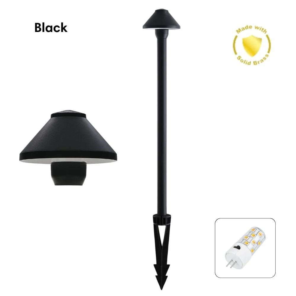 Domus Lighting Lighting Domus DUSK-PATH-S - 4W 12V DC LED Tri-Colour G4 Replaceable Exterior Small Hooded Spike Path Light IP65 Solid Brass - DRIVER REQUIRED Lights-For-You 19108