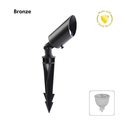 Domus Lighting Lighting Domus DUSK-SPIKE-MR16 - 6W 12V DC LED Tri-Colour MR16 Replaceable Exterior Garden Spike Light IP65 Solid Brass - DRIVER REQUIRED Lights-For-You 19116