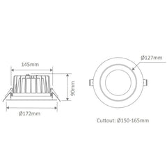 Domus Lighting Lighting Domus EXPO - 10W/25W/35W LED Tri-Colour Dimmable Low Glare Polished Reflector Deepset Downlight IP44 Lights-For-You