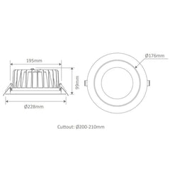 Domus Lighting Lighting Domus EXPO - 10W/25W/35W LED Tri-Colour Dimmable Low Glare Polished Reflector Deepset Downlight IP44 Lights-For-You