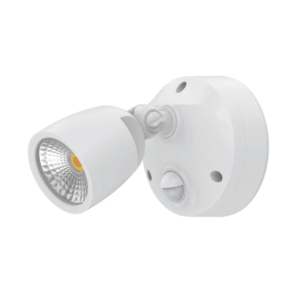 Domus Lighting Lighting Domus MURO-ECO-10S - 10W LED Tri-Colour Single Head Exterior Polycarbonate Coastal Spotlight With Slimline Sensor IP65 Lights-For-You 25073