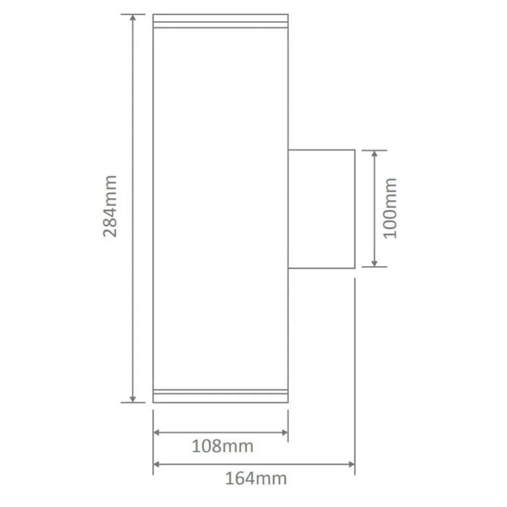 Domus Lighting Lighting Domus PIPER-PRO-2 - 2x10W Tricolour LED Large Round or Square Up/Down Exterior Wall Light IP65 Lights-For-You