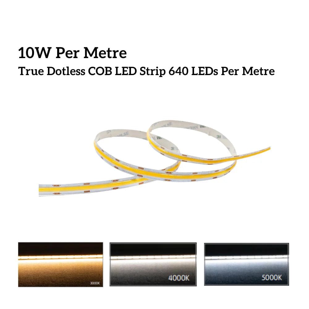 Domus Lighting Lighting Domus PLEX-COB-10 - 10W LED Per Metre 640LED True Dotless Striplight IP54 24V - DRIVER REQUIRED Lights-For-You