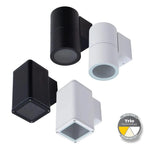 Domus Lighting Outdoor Wall Lights Domus PIPER-PRO-1 - 10W Tricolour LED Large Round Or Square Down Only Exterior LED Wall Light IP65 Lights-For-You