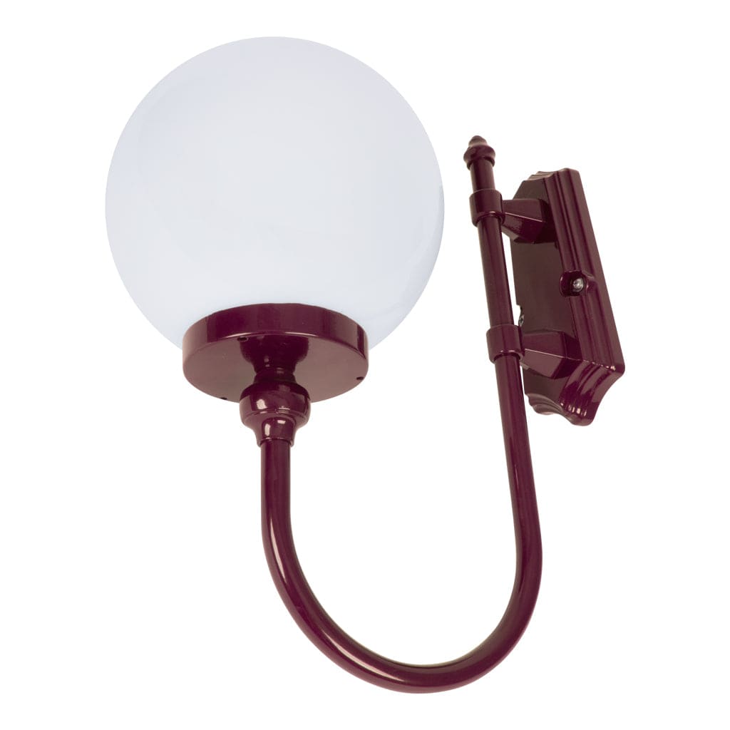 Domus Lighting Outdoor Wall Lights Burgundy GT-600 Lisbon - Sphere Curved Arm Wall Light Lights-For-You 15664