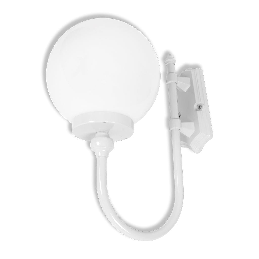 Domus Lighting Outdoor Wall Lights White GT-600 Lisbon - Sphere Curved Arm Wall Light 15667