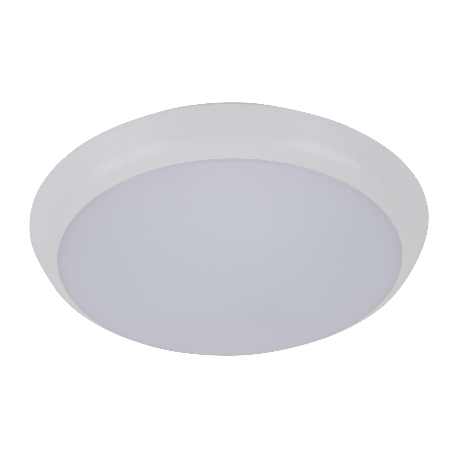 Domus Lighting Oyster Lights 200mm / Round / WHITE Solar-Trio - 200/300/400 Colour Switchable Led Ceiling Light Ip54 240V - Trio Lights-For-You 20938