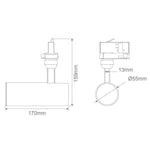 Domus Lighting Track Lighting DOMUS THOR 15W 55MM 3 CCT 36D Track Head Lights-For-You