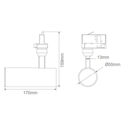 Domus Lighting Track Lighting DOMUS THOR 15W 55MM 3 CCT 36D Track Head Lights-For-You