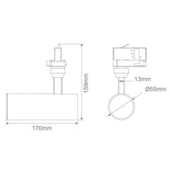 Domus Lighting Track Lighting DOMUS THOR 15W 55MM 3 CCT 36D Track Head Lights-For-You