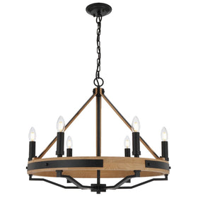 Darien 6 Pendant Light — Wood| Black