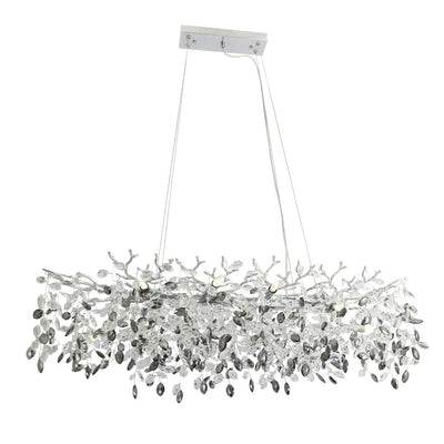 Molena Rectangular Pendant Light 10Lt in Chrome or Gold
