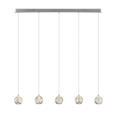 Segovia LED Bar Pendant Light 5Lt in Chrome or Gold