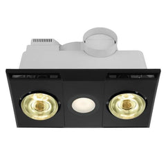 Eglo Lighting Bathroom Heater Black 460m³/h Heatflow 3-in-1 Bathroom Heater 2 Light Lights-For-You 204155