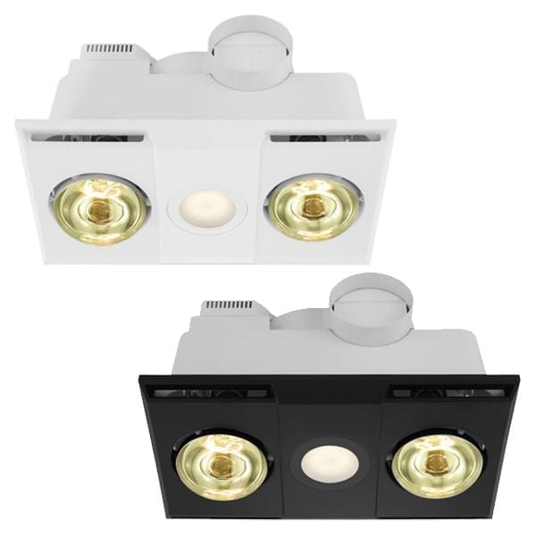 Eglo Lighting Bathroom Heater 460m³/h Heatflow 3-in-1 Bathroom Heater 2 Light Lights-For-You