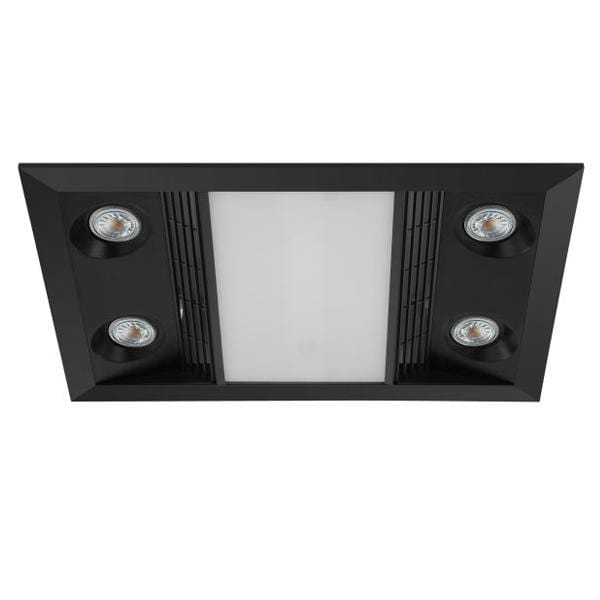 Eglo Lighting Bathroom Heater Black 550m³/h AC Inferno 3 in 1 Bathroom Exhaust Fan Lights-For-You 204159