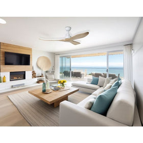 Eglo Lighting Ceiling Fans 60" Currumbin DC Ceiling Fan Natural, Merbau Eglo Lighting Lights-For-You