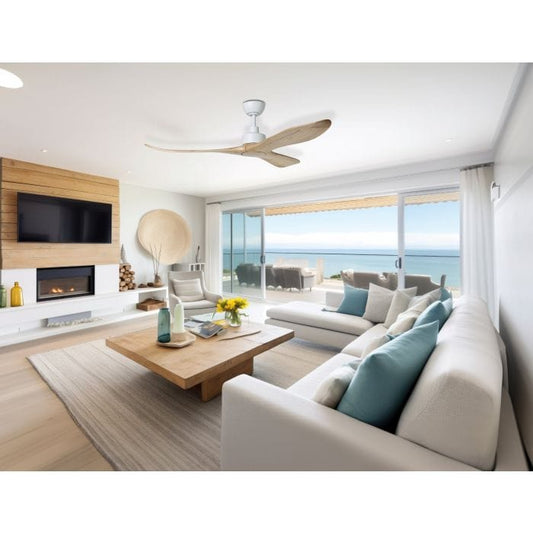 Eglo Lighting Ceiling Fans 60" Currumbin DC Ceiling Fan Natural, Merbau Eglo Lighting Lights-For-You 700