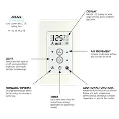 Eglo Lighting Ceiling Fans Acc. - DC Wall Control To Suit EGLO DC Ceiling Fans Lights-For-You 206222