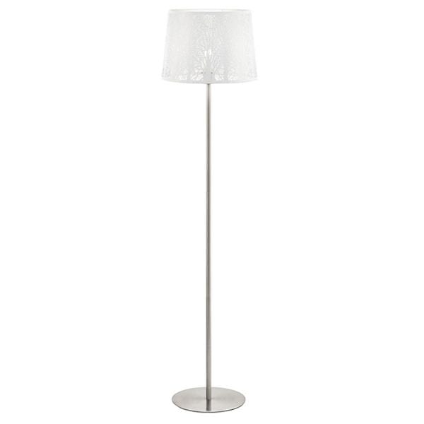 Eglo Lighting Floor Lamps Satin Nickel & White Hambleton Floor Lamp 1Lt 49949N