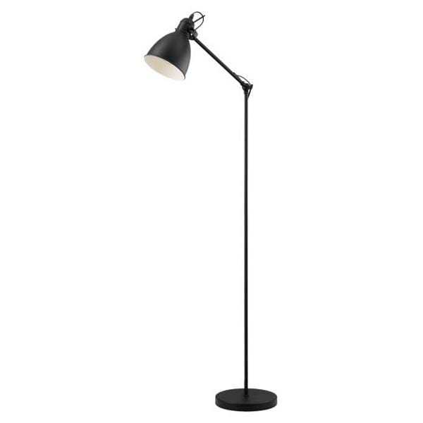 Eglo Lighting Floor Lamps Black Priddy Modern Adjustable Floor Lamp 1Lt Lights-For-You 49471N