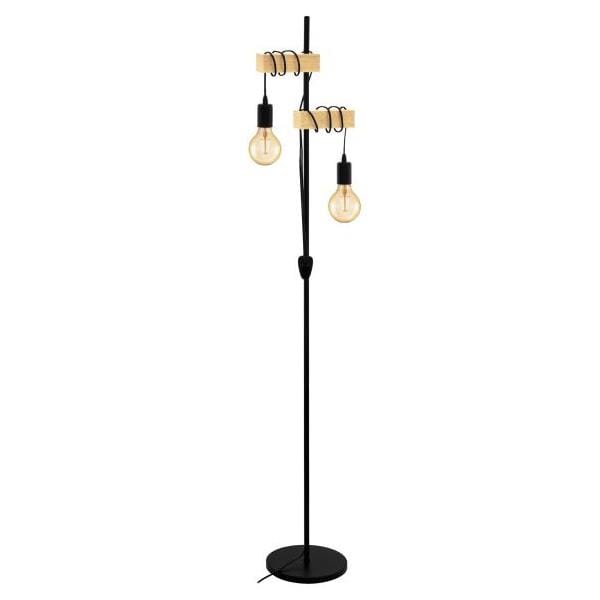 Eglo Lighting Floor Lamps Black Townshend Scandustrial Floor Lamp 2Lt Lights-For-You 32919N