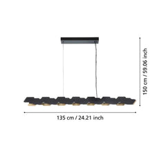Eglo Lighting Indoor Pendants Altagracia LED Pendant Light 44w Black/Gold IN STOCK Typically dispatched within Lights-For-You 390032 9008606220991