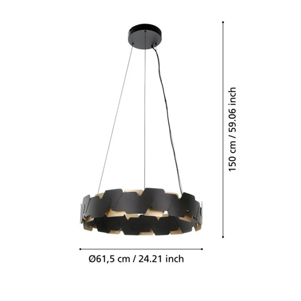 Eglo Lighting Indoor Pendants Altagracia LED Pendant Light 72w Black/Gold Lights-For-You 390031 9008606220984