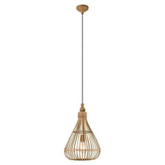 Eglo Lighting Indoor Pendants Brown Wood Amsfield Pendant Light 1Lt in Brown Wood Lights-For-You 49772