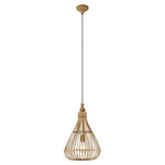 Eglo Lighting Indoor Pendants Amsfield Pendant Light 1Lt in Brown Wood Lights-For-You 49772 9002759497729