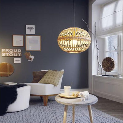 Eglo Lighting Indoor Pendants Amsfield Pendant Light 1Lt in Wood Brown Lights-For-You 49771 9002759497712