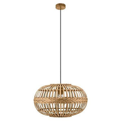 Eglo Lighting Indoor Pendants Amsfield Pendant Light 1Lt in Wood Brown Lights-For-You 49771 9002759497712