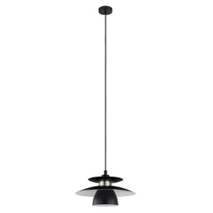 Eglo Lighting Indoor Pendants Black/Satin Nickel Brenda Pendant Light 1Lt Lights-For-You 98735N
