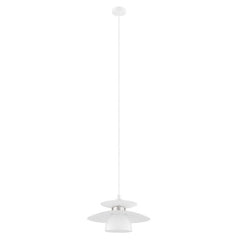 Eglo Lighting Indoor Pendants White/Satin Nickel Brenda Pendant Light 1Lt Lights-For-You 98734N
