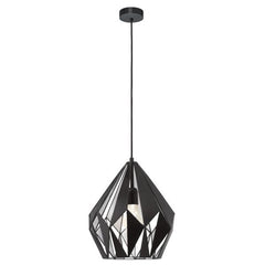 Eglo Lighting Indoor Pendants Carlton 1 Pendant Light Black/Silver Lights-For-You 49255N 9008606219940