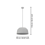 Eglo Lighting Indoor Pendants Contrisa Pendant Light Large White, Black, Grey Lights-For-You