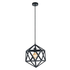 Eglo Lighting Indoor Pendants Embleton Pendant Light Small 1Lt Black Lights-For-You 49761N 9008606255931