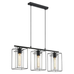 Eglo Lighting Indoor Pendants Loncino Cage Black Pendant Light Lights-For-You 49496 9002759494964