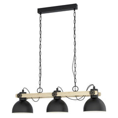 Eglo Lighting Indoor Pendants Lubenham Pendant Light 3Lt in Black Lights-For-You 43163N 9008606230440