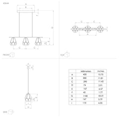 Eglo Lighting Indoor Pendants Mardyke Pendant Light 3Lt in Black & Clear Lights-For-You 43644