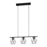 Eglo Lighting Indoor Pendants Mardyke Pendant Light 3Lt in Black & Clear Lights-For-You 43644